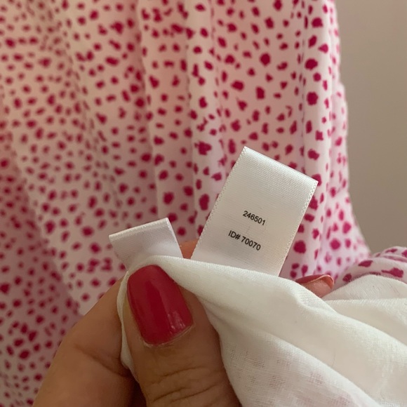 Pink white polka dot animal print ruffle summer dress Y2K boho chic tea party XS - Picture 7 of 8